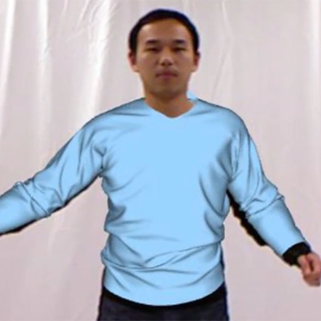 Real-Time Human Pose and Shape Estimation for Virtual Try-on Using a Single Commodity Depth Camera